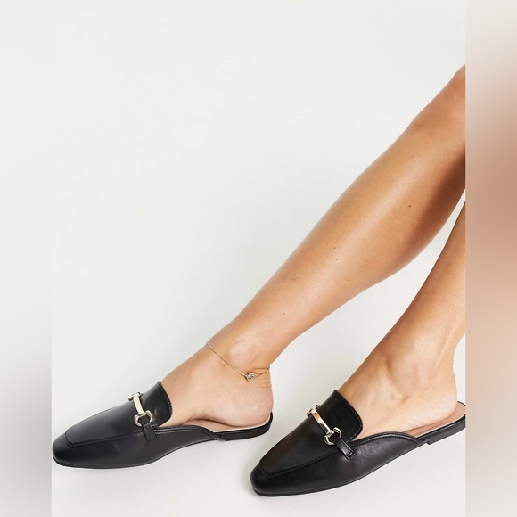 London Rebel wide fit snaffle mule loafers in black. US 10 UK 8. NEW NEVER WORN - Picture 2 of 9